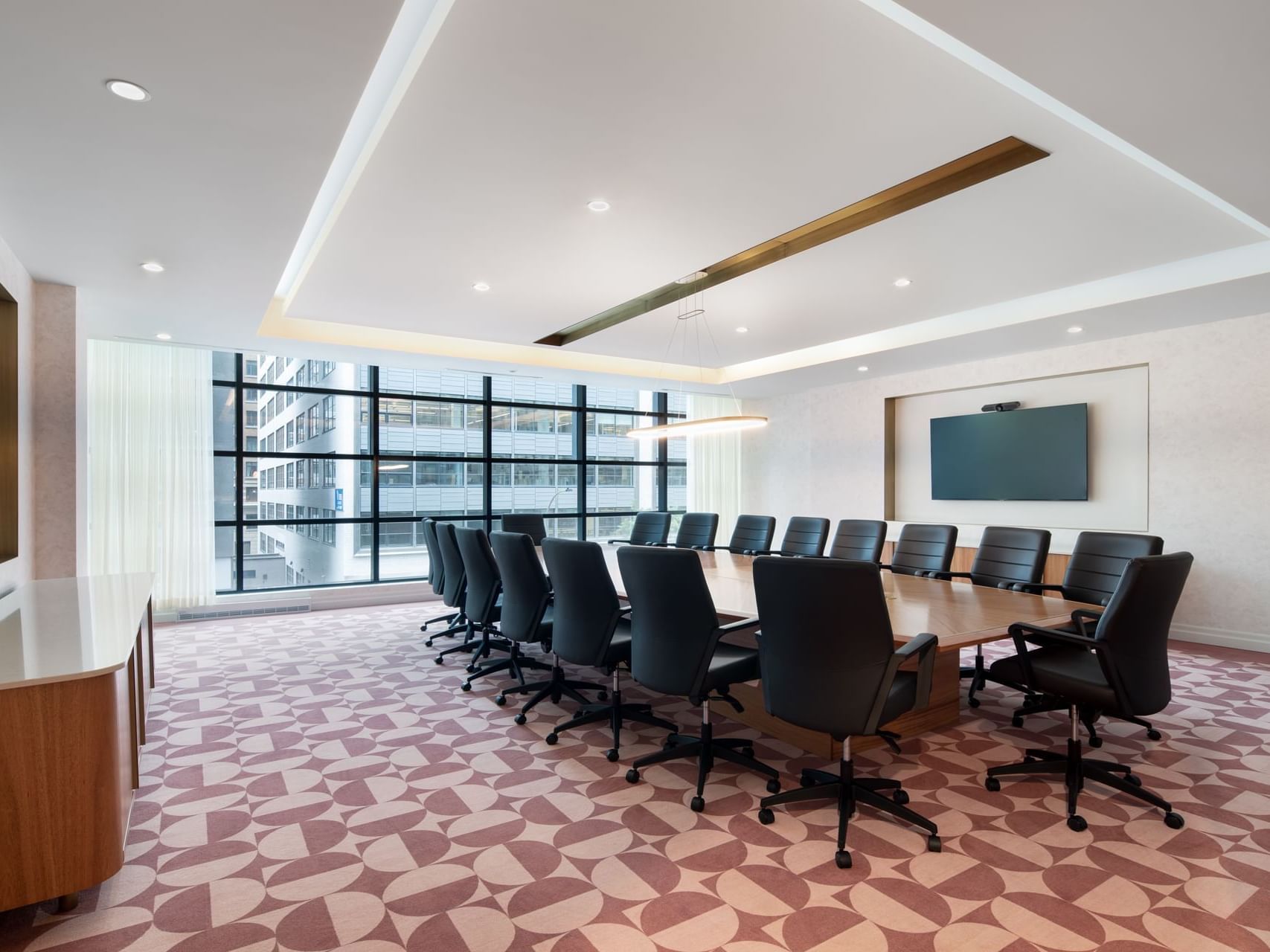 Conference table arranged in Coco at Honeyrose Hotel