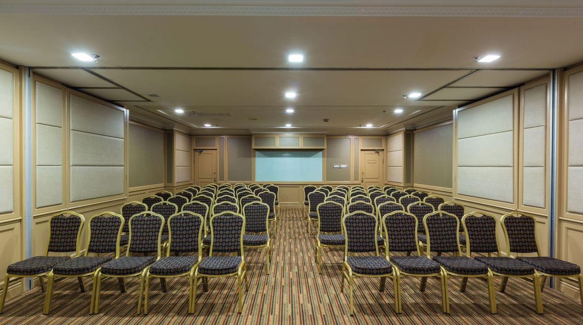 Theatre-typed event hall arranged with chairs at Sunway Hotel Seberang Jaya
