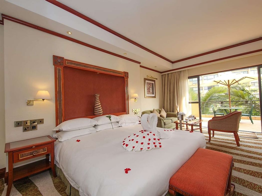 Interior of Superior Room with king bed at Kigali Serena Hotel