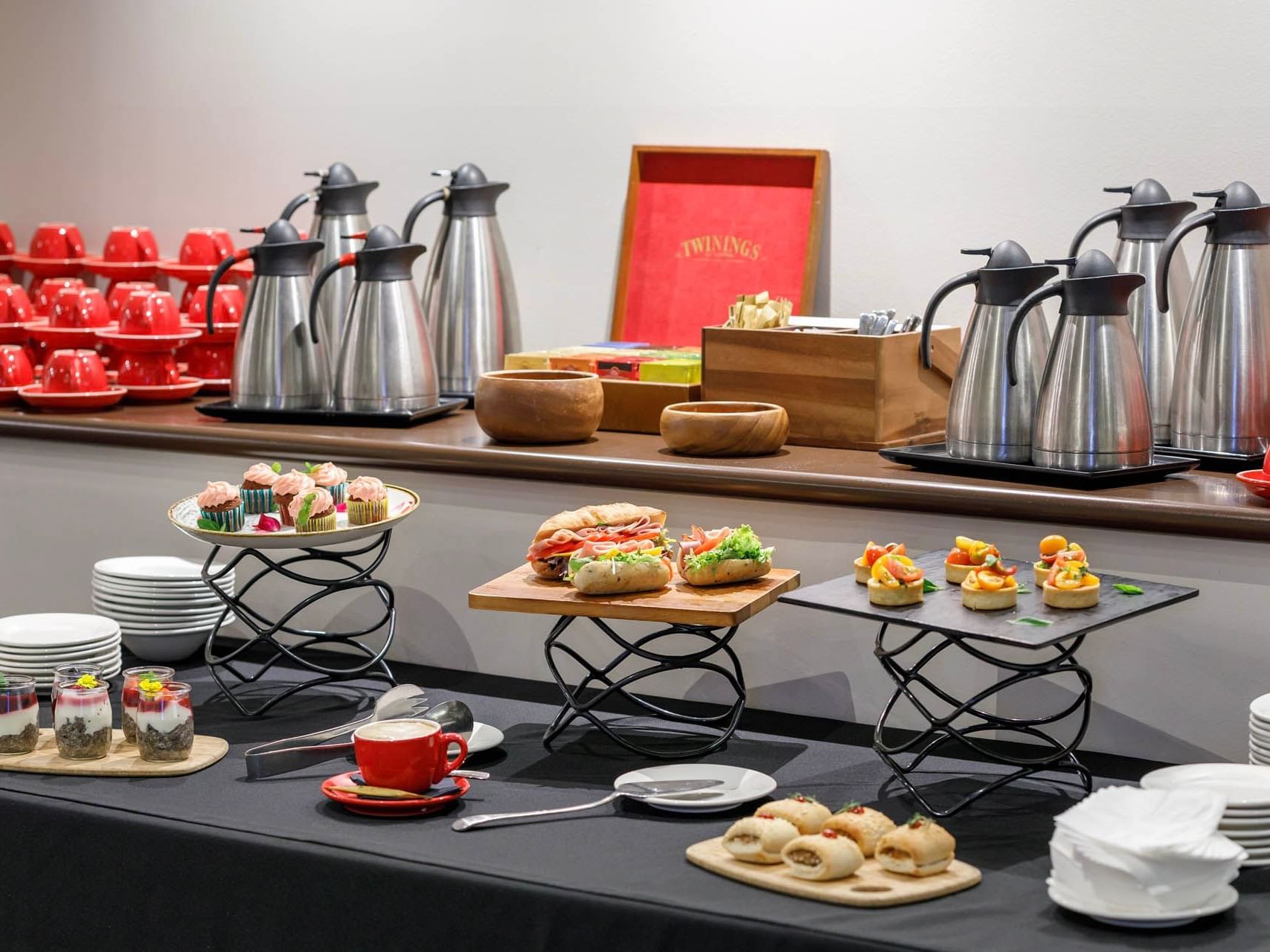 Close-up of a snack buffet at Grand Chancellor Melbourne