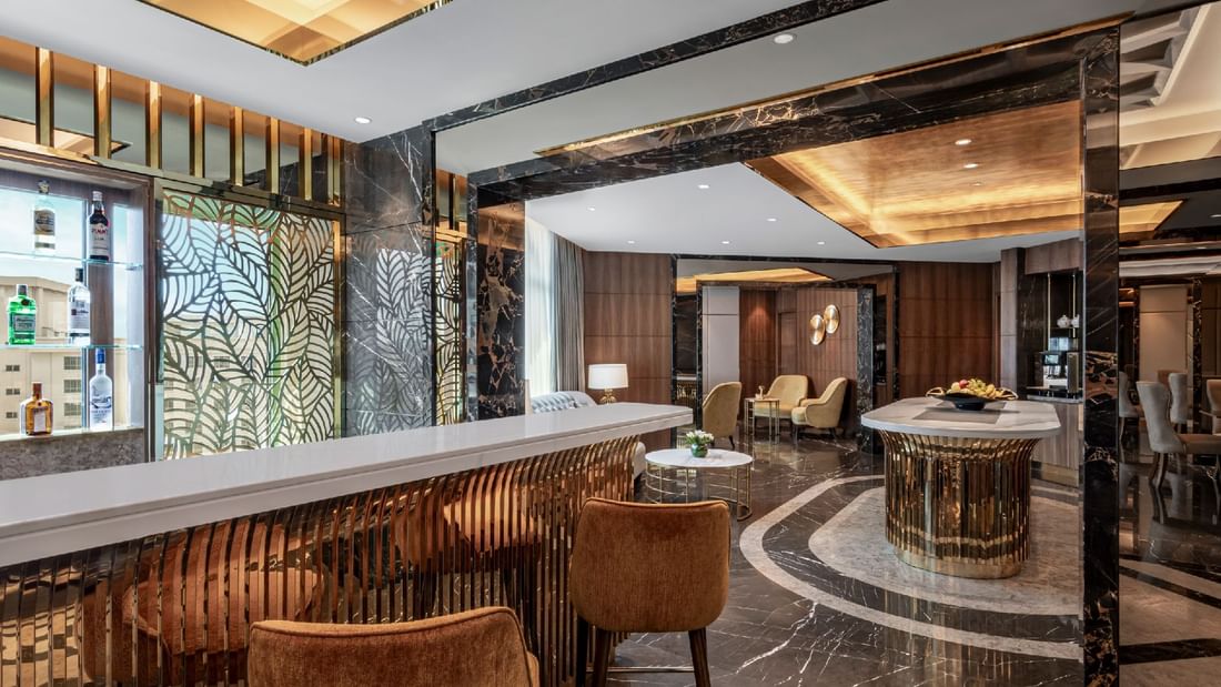 Counter tables in the 20th Club at Sunway Resort