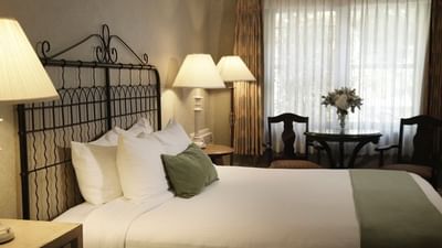 Bedroom in hotel suite.