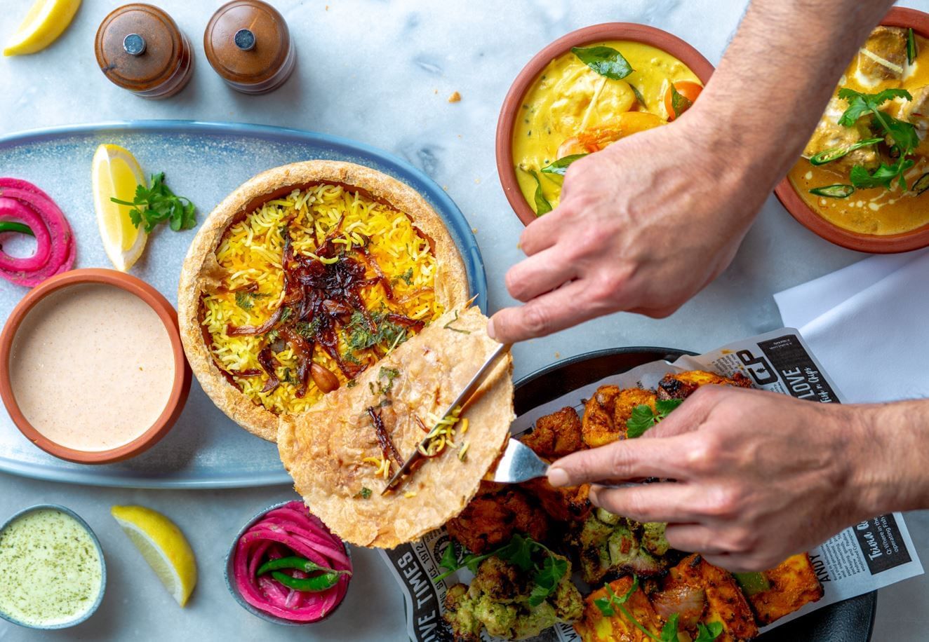 Rice & curry dishes in Meze Restaurant at Novotel Glen Waverley