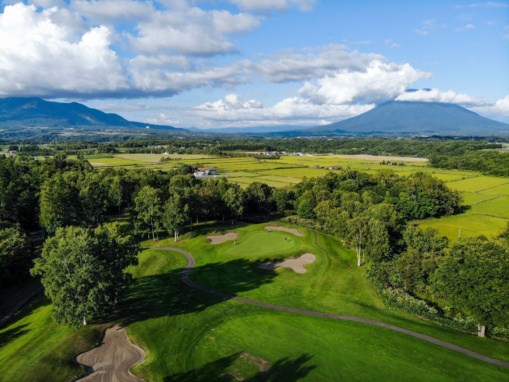 Aerial view of Niseko golf course near Chatrium Niseko Japan