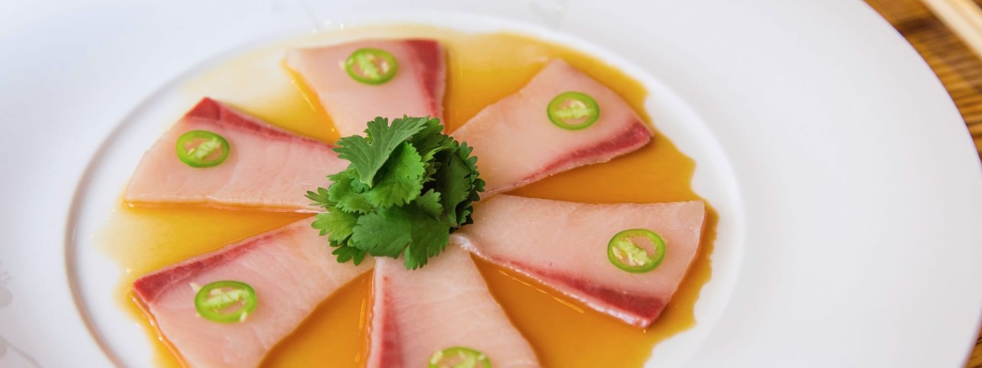 Closeup of sashimi dish in Nobu at Crown Towers Melbourne