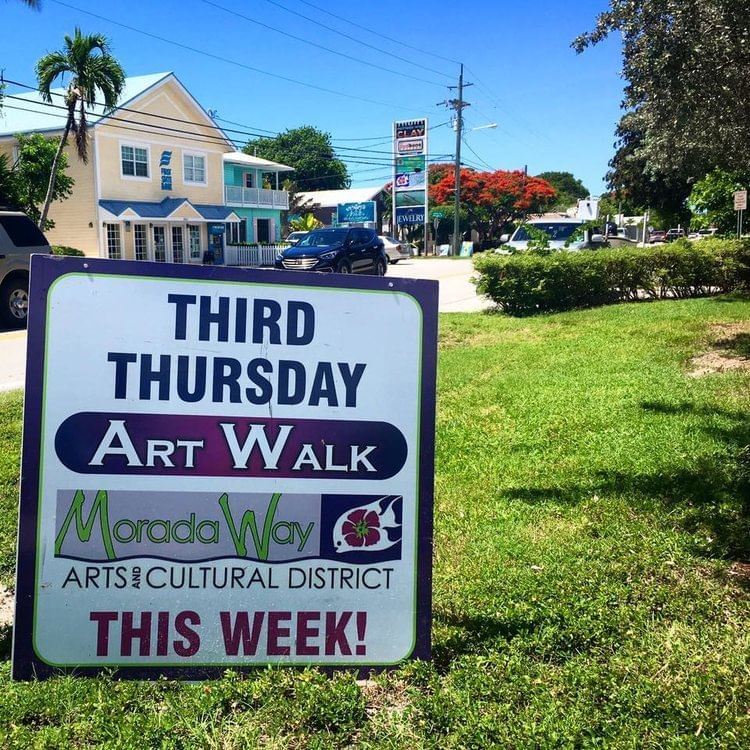 Sign promoting Morada Way Arts & Cultural District’s Art Walk.