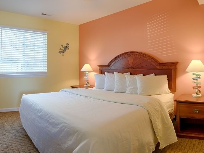 Nightstands by the King Bed in 2 Bedroom Apartment at South Beach Apartments, hotels in Ocean City MD