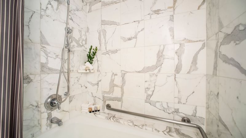 Bathroom Bathtub in Accessible Deluxe Room at Warwick Seattle