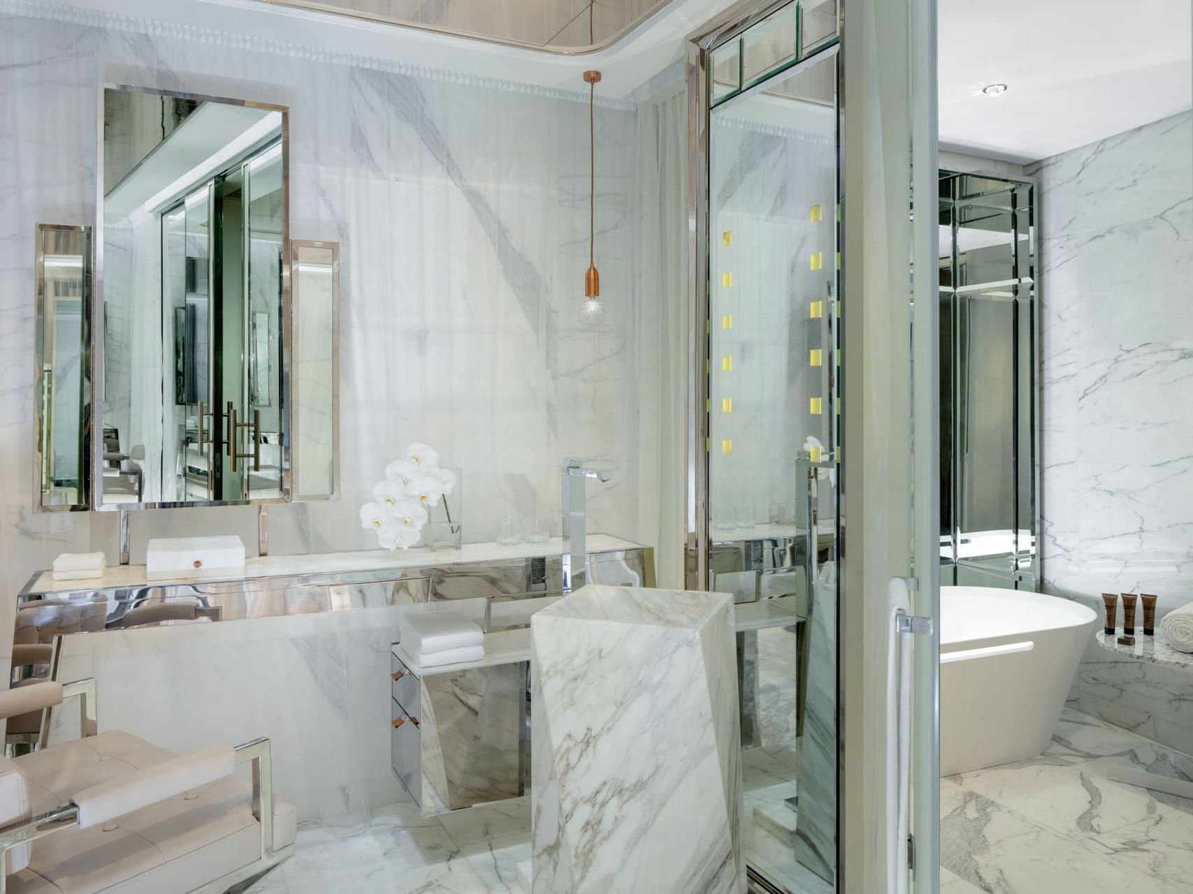 Interior of Charlestone Suite bathroom at Paramount Hotel Dubai