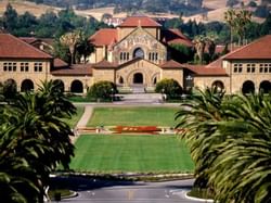 Aerial view of Standford University near Dinah's Garden Hotel