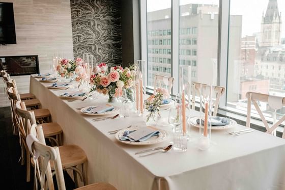 Ceremony dining table in Sky Lounge at ReStays Ottawa