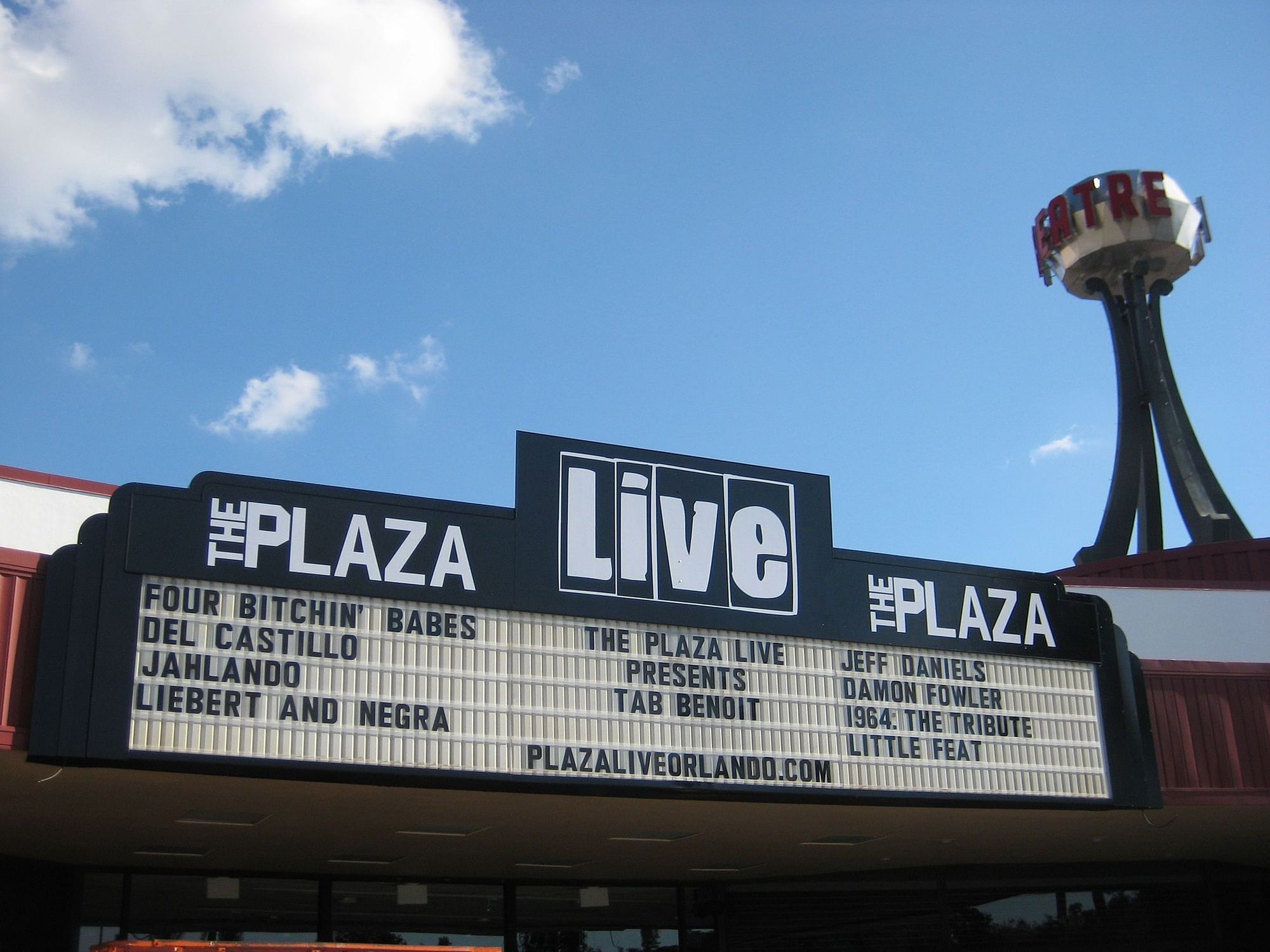 Exterior shot of The Plaza Live in Orlando, Florida.