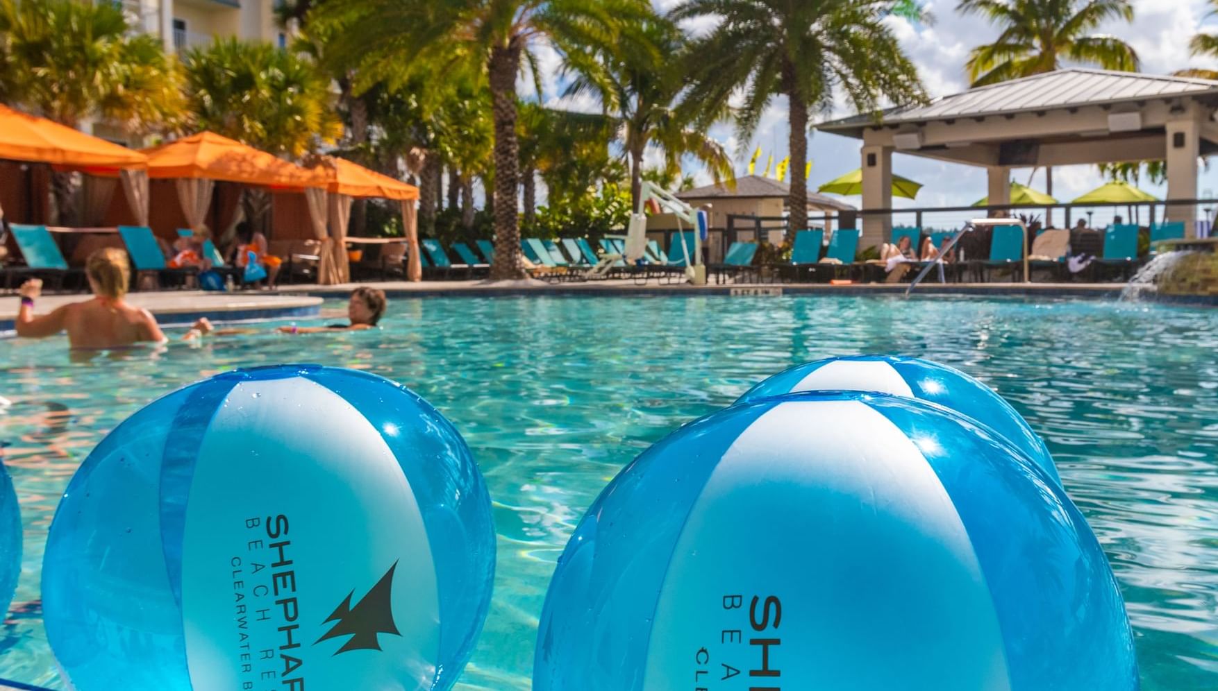 Pool view of the Shephard's Beach Resort 