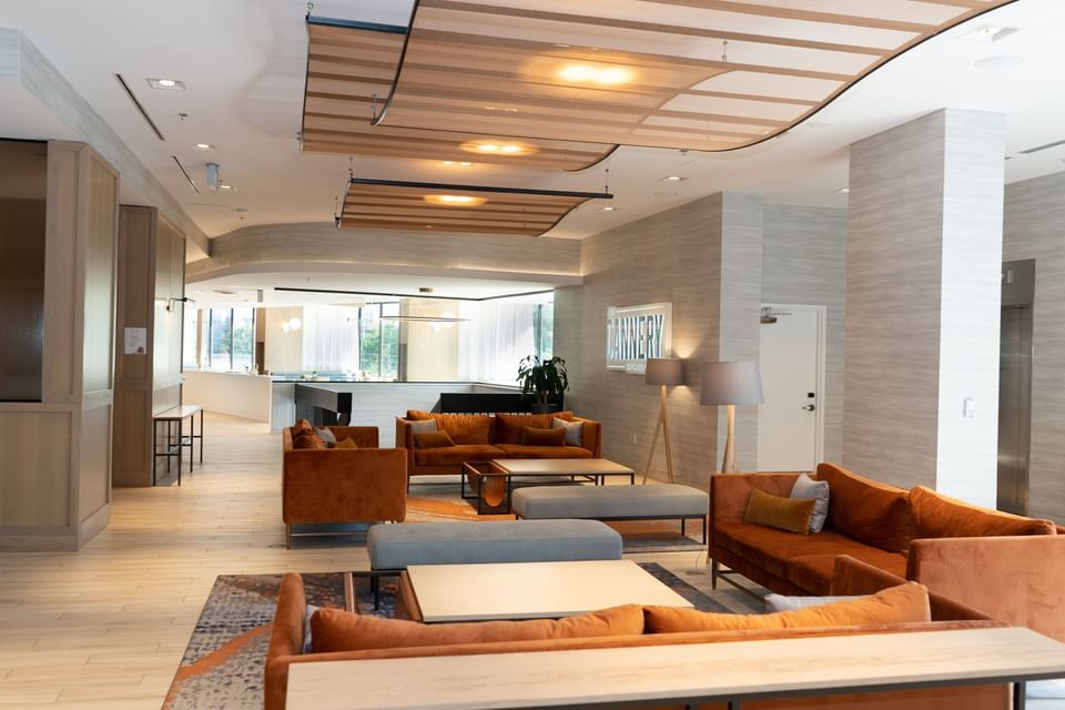 Interior of the lobby lounge area at Atlantica Hotel Halifax
