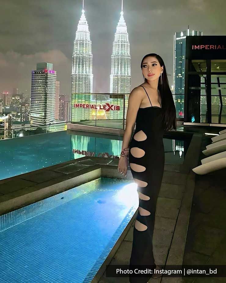 Woman in Black Poolside Imperial Lexis KL