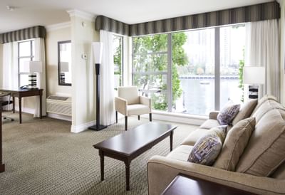 The Executive Suite Living Room area at Granville Island Hotel