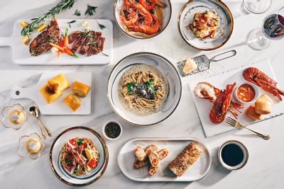 Dishes in Ellenborough Market Café at Paradox Singapore