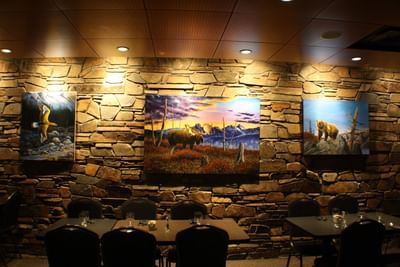 Artwork displayed in restaurant
