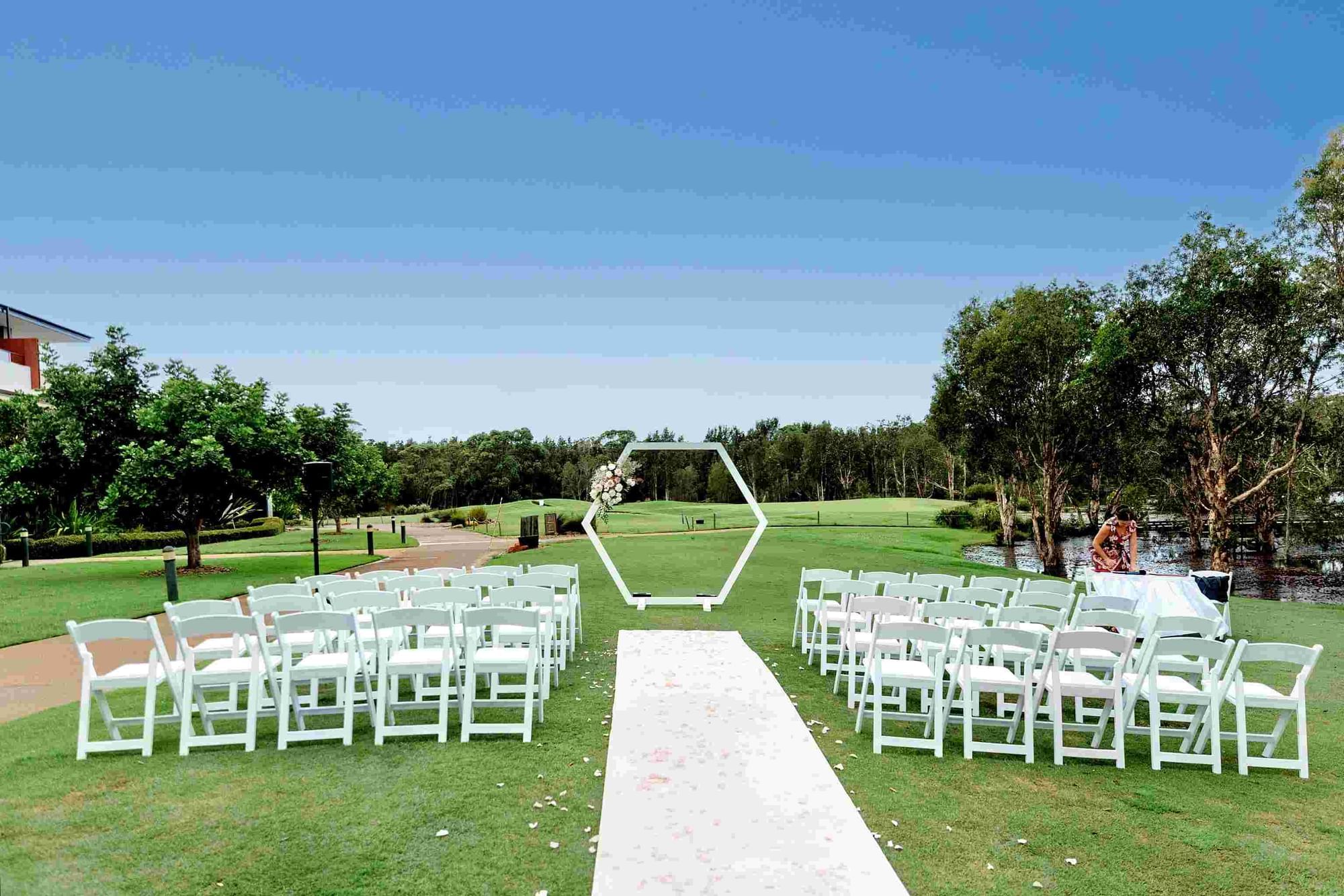 Central coast wedding venue with beautiful views of golf course