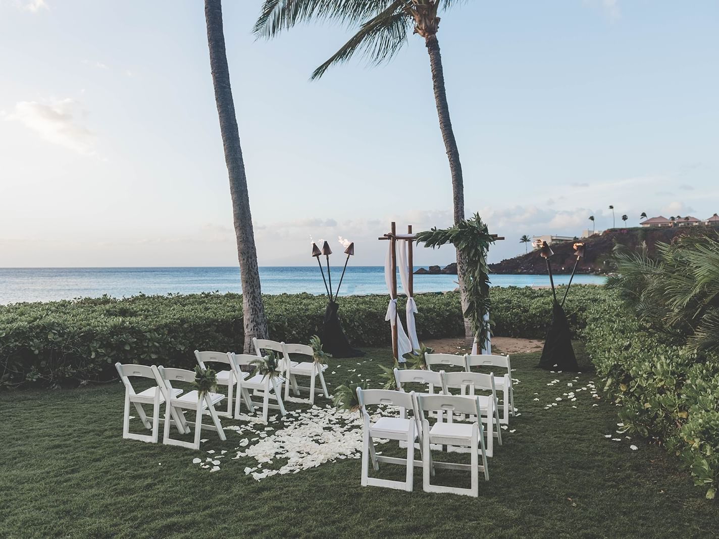 outdoor wedding venue next to ocean