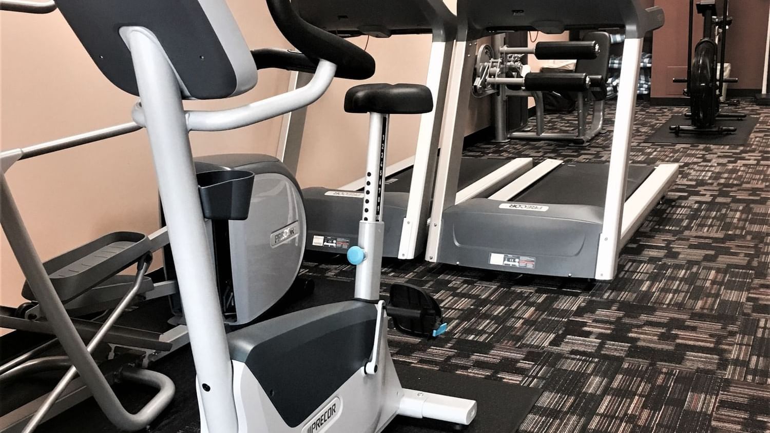 a gym with exercise equipment