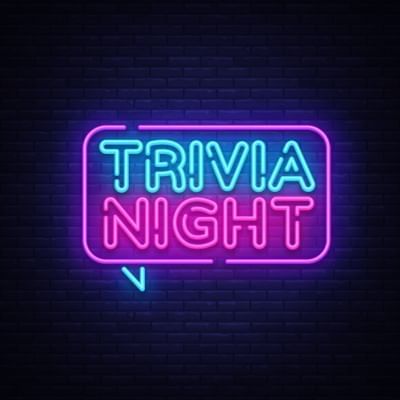 A glowing purple and teal neon sign that reads "Trivia Night." Here are some of the best Trivia Nights in Orlando.