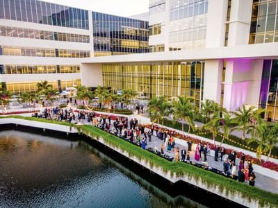 Elevated view of event in Arthrex one at Innovation Hotel