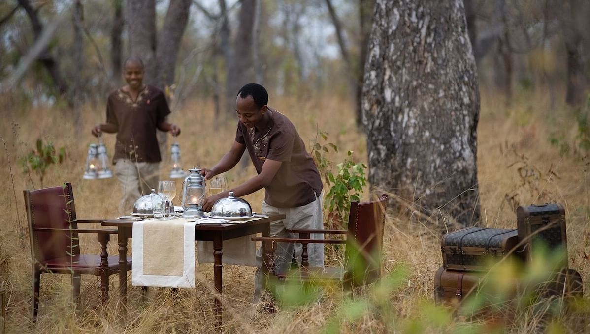 Bush Breakfast organized by the staff at Selous Serena Camp 