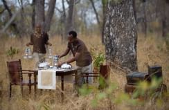 Bush Breakfast organized by the staff at Selous Serena Camp 
