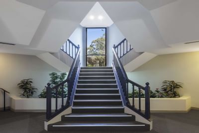 Interior architecture of stair case at Nesuto Hotels