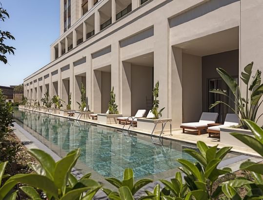 Sun loungers by pool area of Family Suite Swim-up at Cullinan Belek