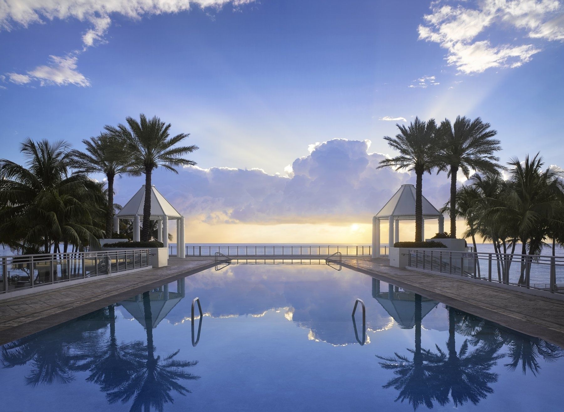 Infinity Pool at Dawn - The Diplomat Beach Resort, South FL