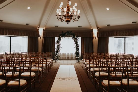 Interior of the wedding hall with alter at The Hotel Sorrento