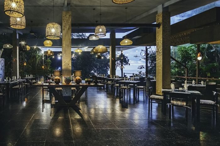 Spacious dining area in a Restaurant at Jungle Vista Boutique Hotel