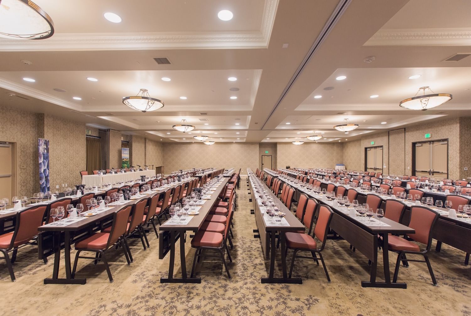 Conference rooms at Allegretto Vineyard Resort set up classroom 