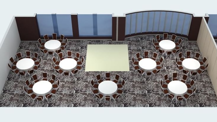 Banquet tables in Australian room 1 at Novotel Melbourne