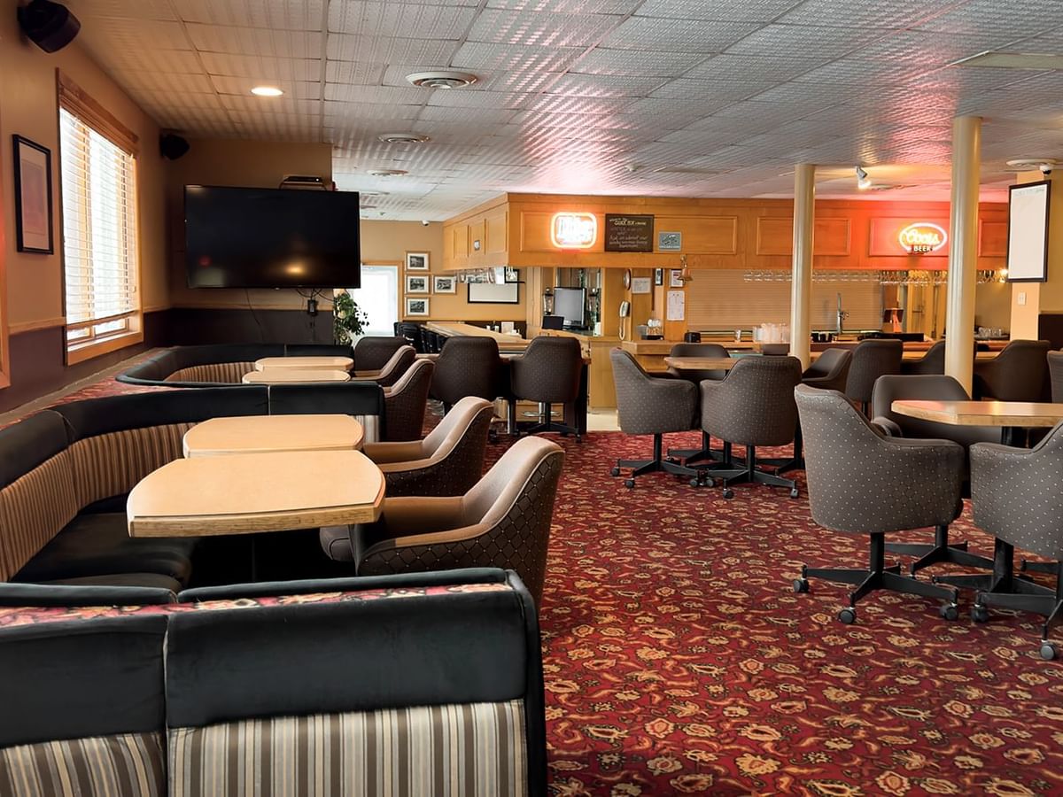 Seating inside the Sluice Box Lounge