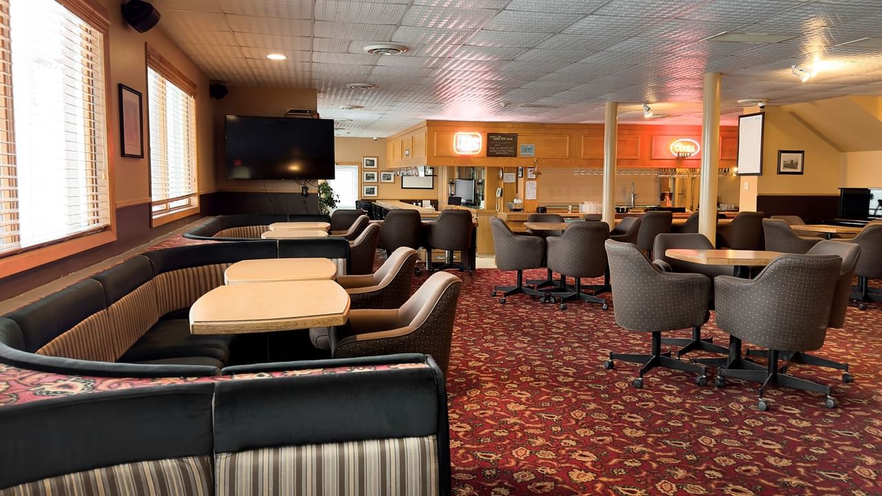 Seating inside the Sluice Box Lounge