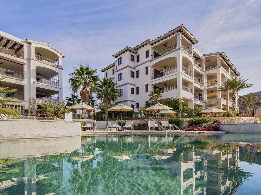 Exterior view of the hotel from a pool area, Live Aqua Resorts