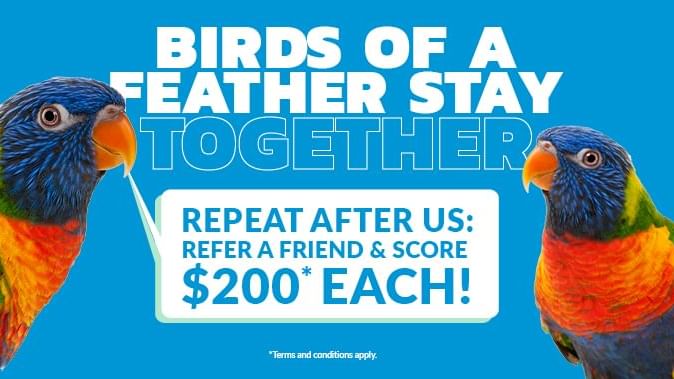 Birds of a Feather - Refer a Friend Offer @ UniLodge VU