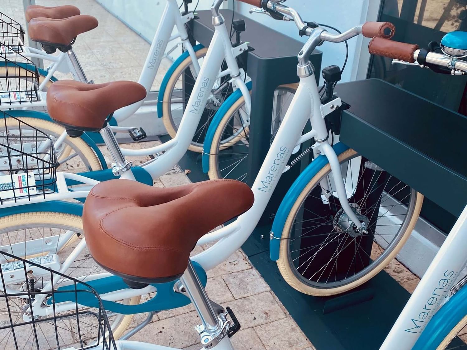 Bikes at the Beach Cruisers parking at Marenas Resort Miami