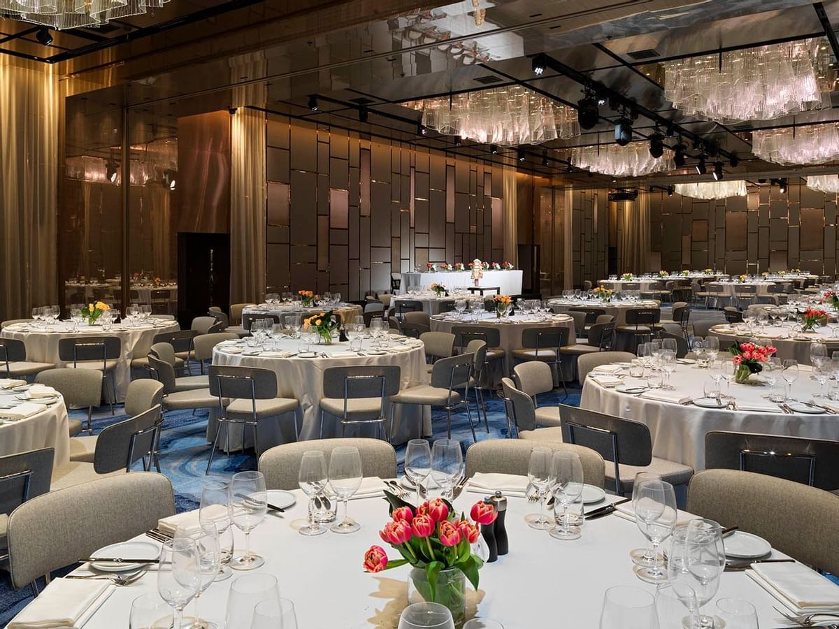 A table setup in Pearl Ballroom at Crown Towers Sydney