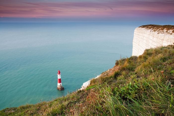 Cliffs by Lighthouse in Beachy Head near The View Eastbourne