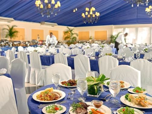 Banquet set up in Venetian event room at Terra Nova All Suite