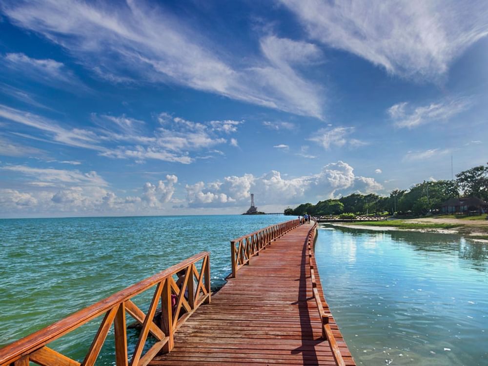 A wooden bridge in Dos Mulas park near La Colección Resorts