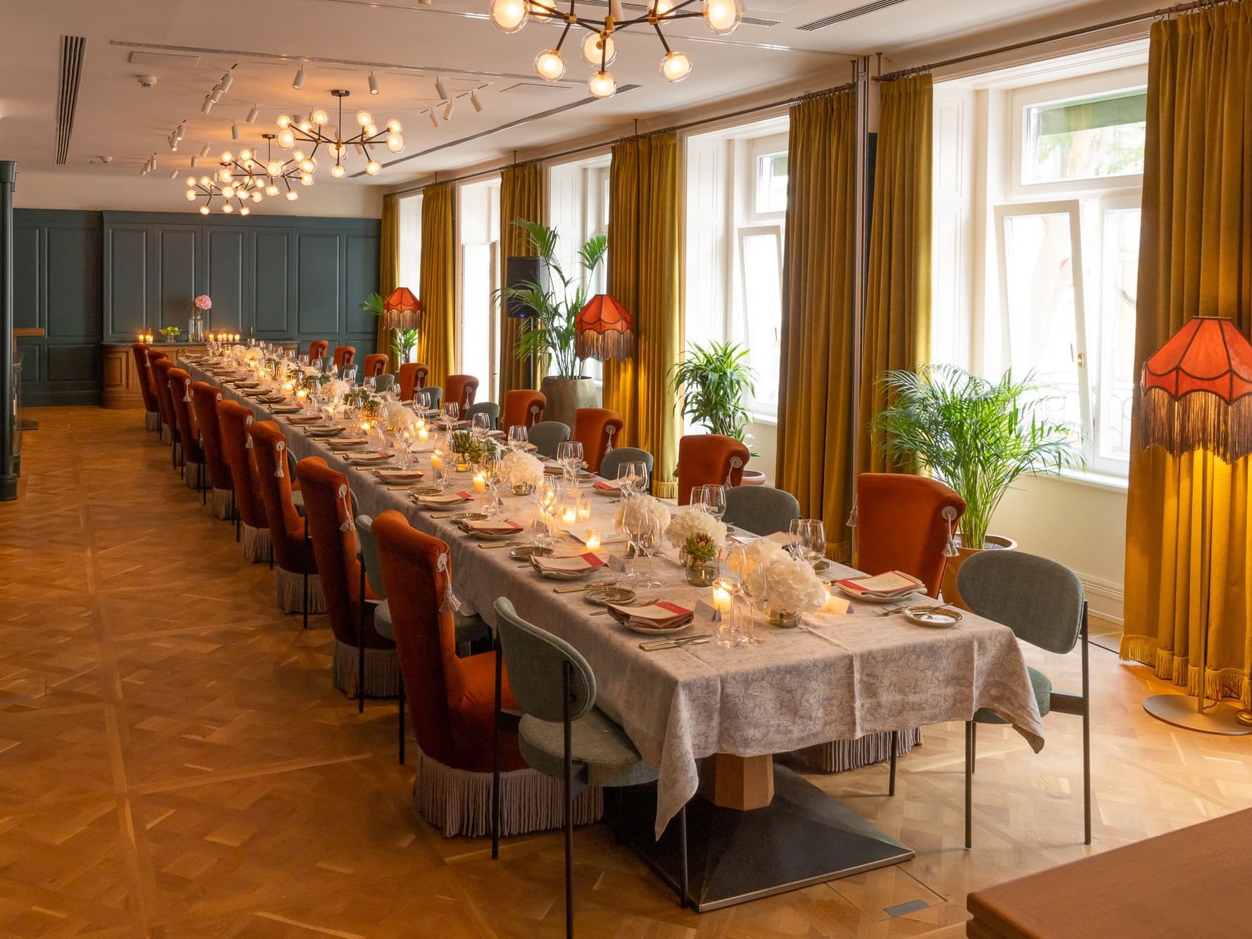 Candle light dining table in Bel Etage at Hotel Motto Vienna