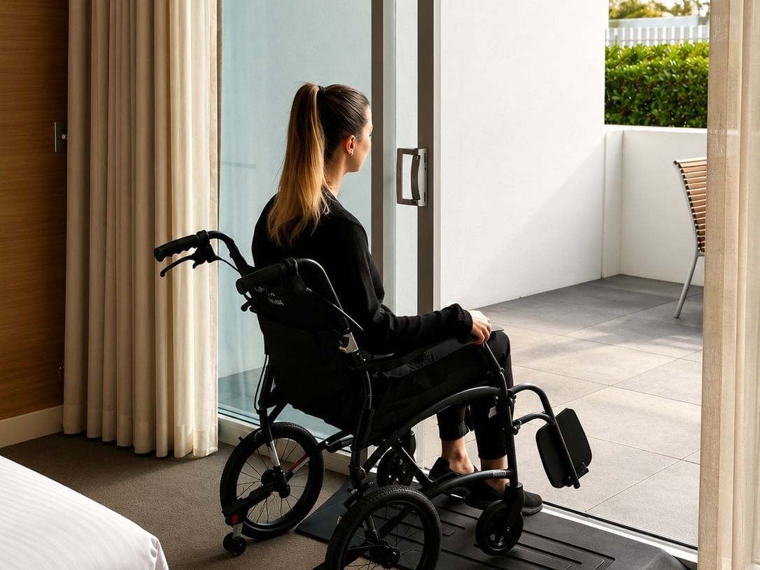 Wheelchair on to terrace