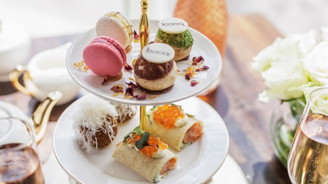 Luxury High Tea Bacar experience with variety of sweet & savory treats  served at Pullman Sydney Olympic Park