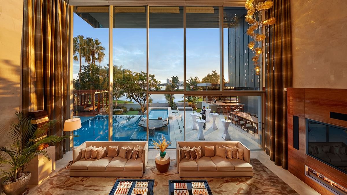 Lounge area by the pool at Crown Towers Sydney