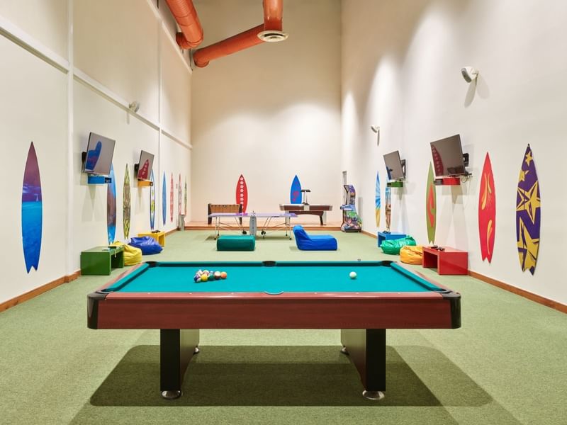 Pool Table & lounge in Play area at FA Condesa Cancún
